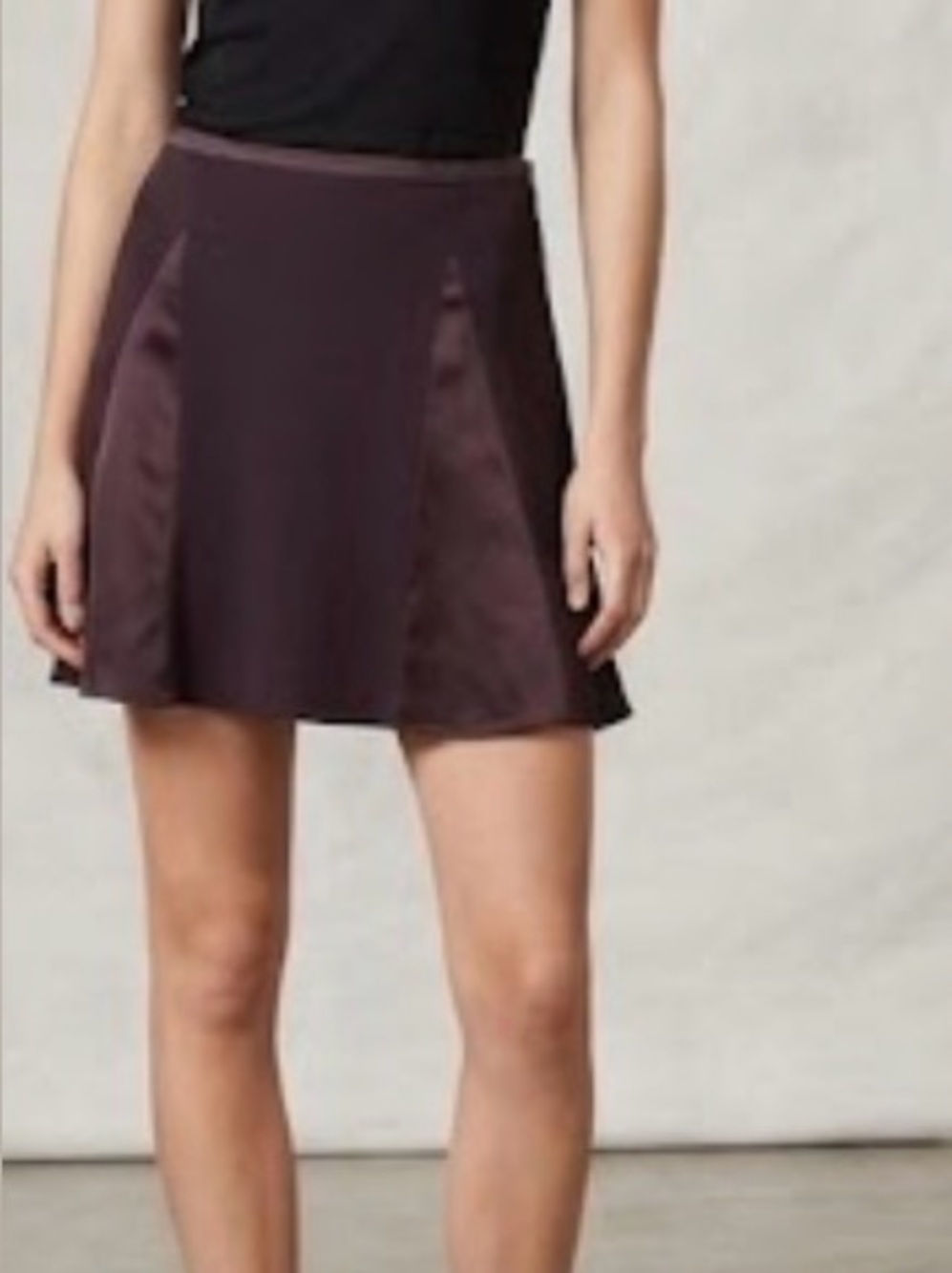 Burberry eggplant flared mini skirt